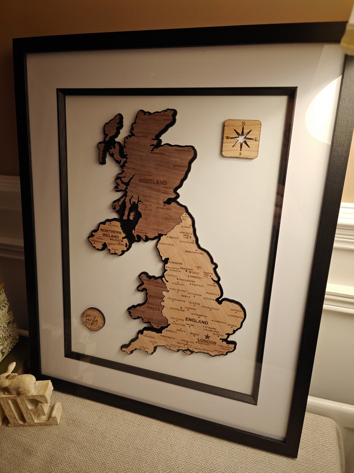 UK 3D Wood Map