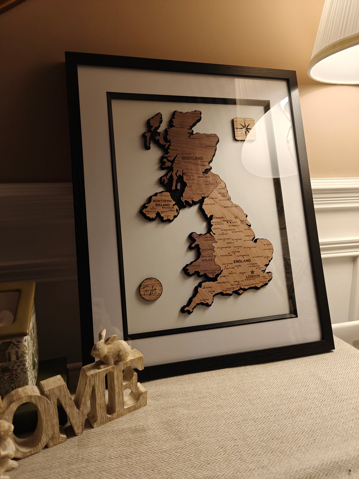 UK 3D Wood Map